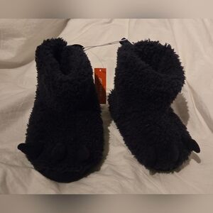 NWT: Joe Fresh Toddler Winter Slipper Booties; Size Large; Navy